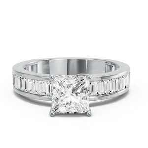 Image for Princess Tulip Basket Ring with Baguette Channel band