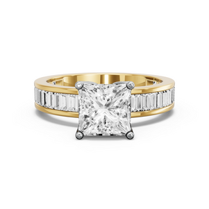Image for Princess Tulip Basket Ring with Baguette Channel band