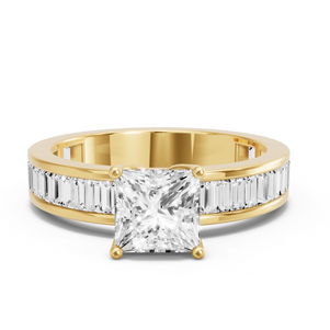Image for Princess Tulip Basket Ring with Baguette Channel band