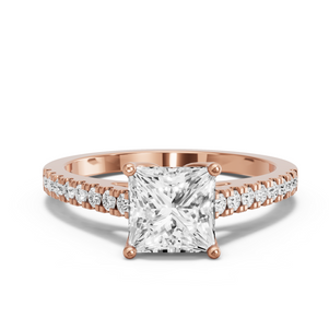 Image for Princess Tulip Basket Ring with Cathedral Pave band