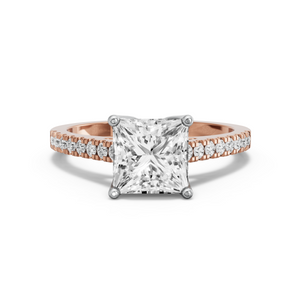Image for Princess Tulip Basket Ring with Cathedral Pave band