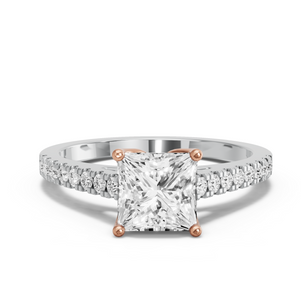 Image for Princess Tulip Basket Ring with Cathedral Pave band