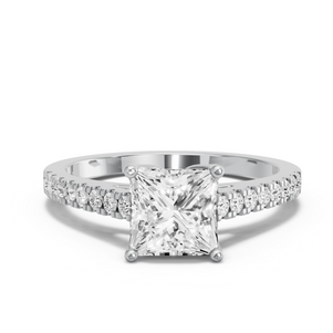 Image for Princess Tulip Basket Ring with Cathedral Pave band