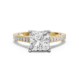 Image for Princess Tulip Basket Ring with Cathedral Pave band