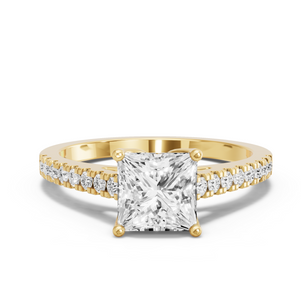 Image for Princess Tulip Basket Ring with Cathedral Pave band