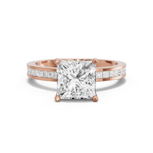Image for Princess Tulip Basket Ring with Channel band in 14K Yellow Gold