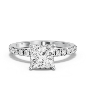 Image for Princess Tulip Basket Ring with French Pave band