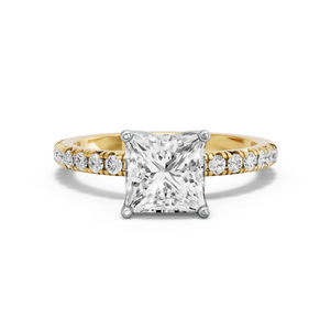 Image for Princess Tulip Basket Ring with French Pave band