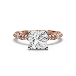 Image for Princess Tulip Basket Ring with Knife Edge Pave band