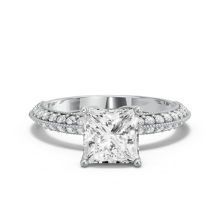 Image for Princess Tulip Basket Ring with Knife Edge Pave band