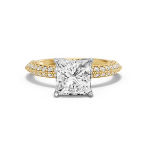 Image for Princess Tulip Basket Ring with Knife Edge Pave band