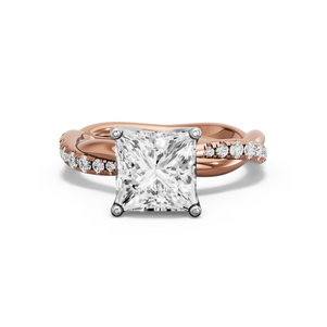 Image for Princess Tulip Basket Ring with Rope Pave band