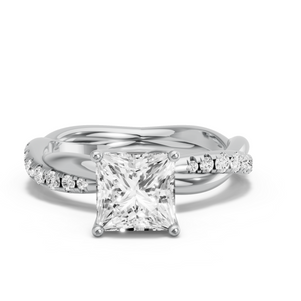 Image for Princess Tulip Basket Ring with Rope Pave band