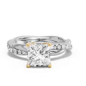 Image for Princess Tulip Basket Ring with Rope Pave band