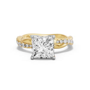 Image for Princess Tulip Basket Ring with Rope Pave band