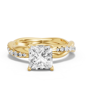 Image for Princess Tulip Basket Ring with Rope Pave band