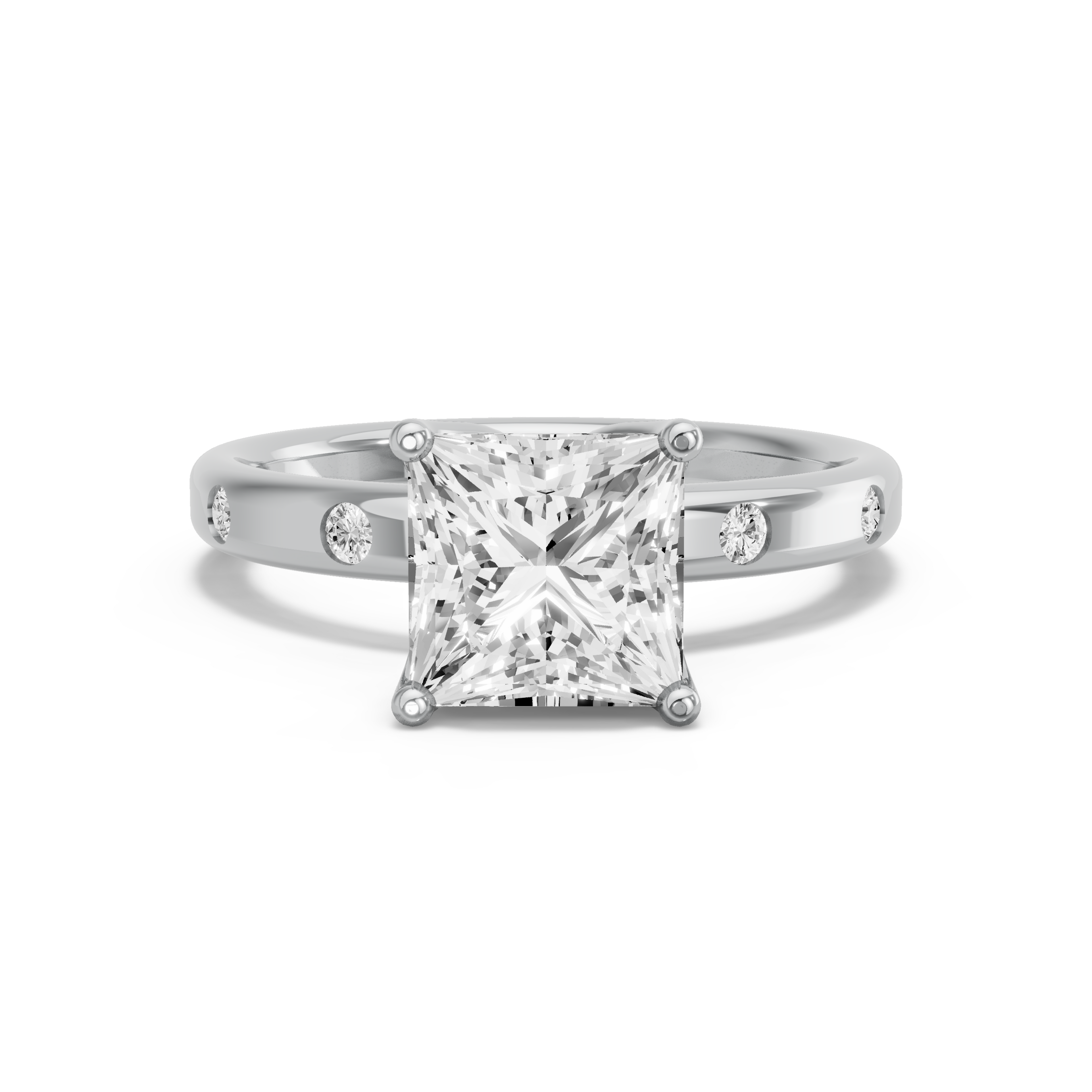 Image for Princess Tulip Basket Ring with Sleek Accent band in 10K Two Tone Rose Gold