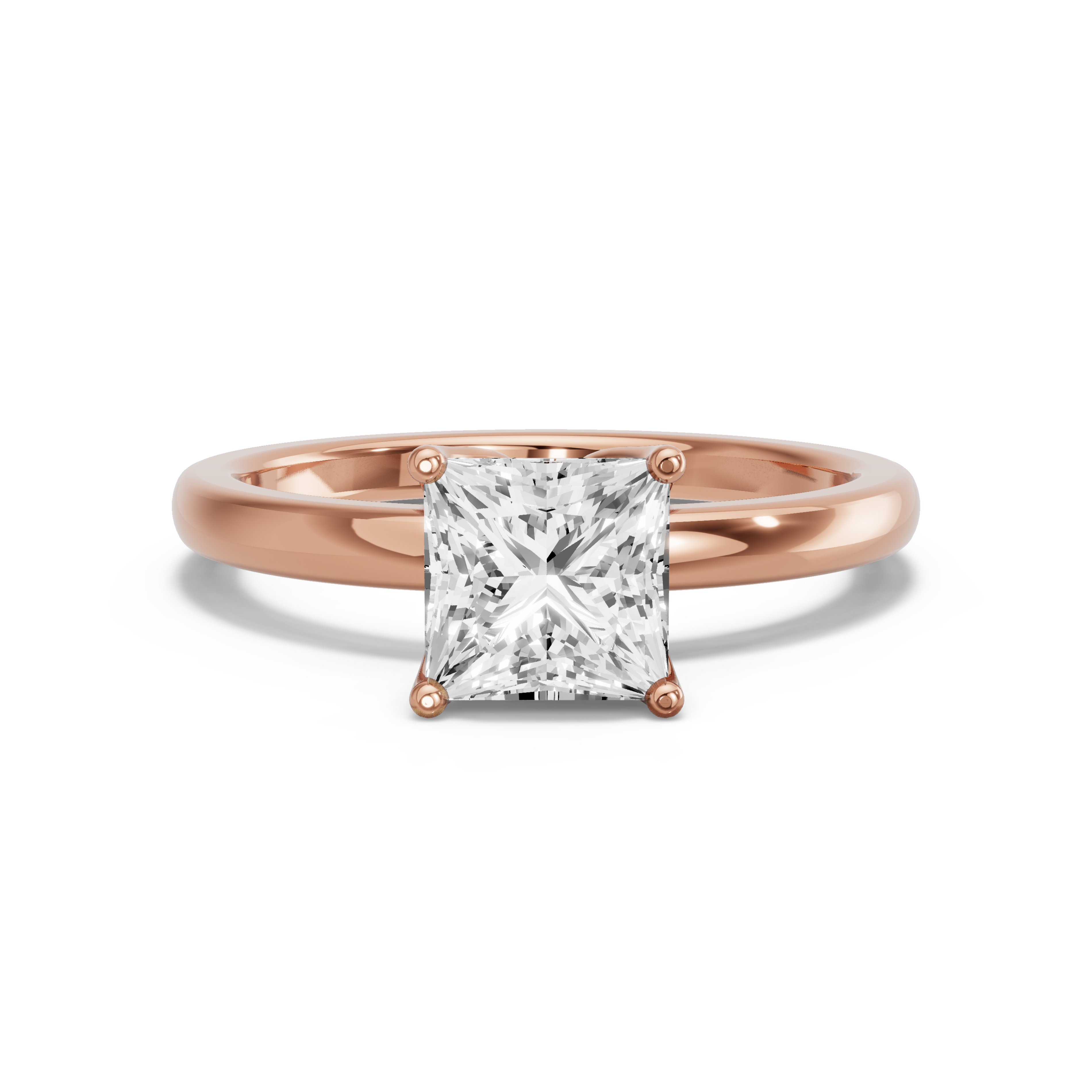 Image for Princess Tulip Basket Ring with Solitaire band in 18K Yellow Gold