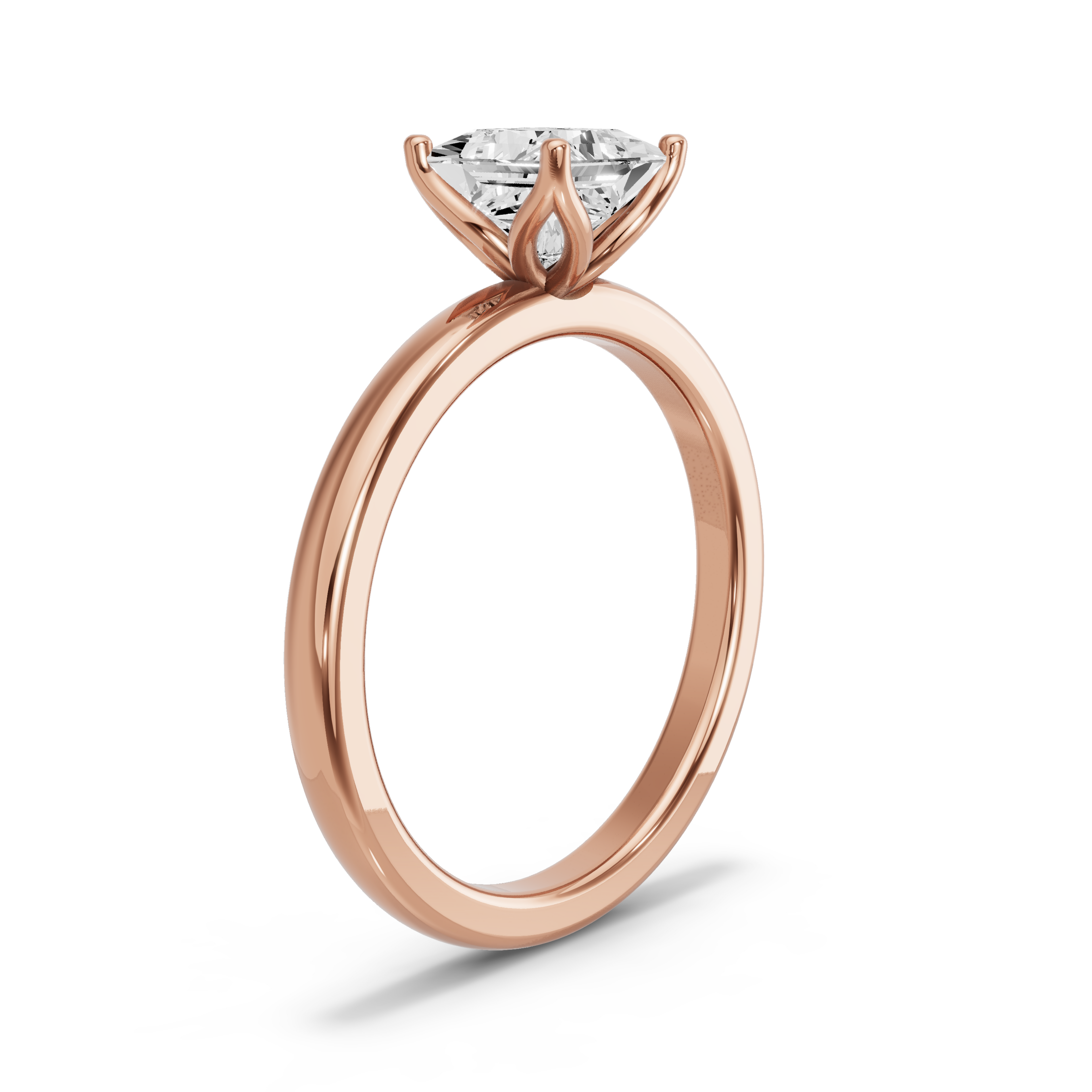Image for Princess Tulip Basket Ring with Solitaire band in 14K Yellow Gold