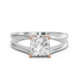 Image for Princess Tulip Basket Ring with Split Ring Solitaire band
