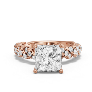Image for Princess Tulip Basket Ring with Twist Pave band