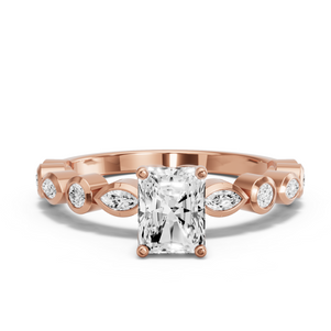 Image for Radiant Tulip Basket Ring with Alternating Marquise band