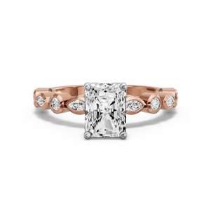 Image for Radiant Tulip Basket Ring with Alternating Marquise band