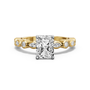 Image for Radiant Tulip Basket Ring with Alternating Marquise band