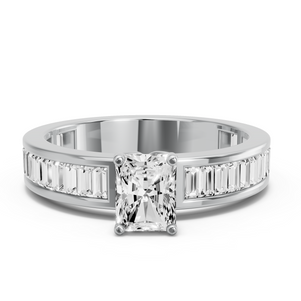 Image for Radiant Tulip Basket Ring with Baguette Channel band