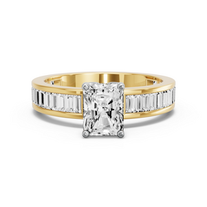 Image for Radiant Tulip Basket Ring with Baguette Channel band