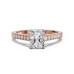 Image for Radiant Tulip Basket Ring with Cathedral Pave band