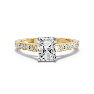 Image for Radiant Tulip Basket Ring with Cathedral Pave band