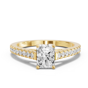Image for Radiant Tulip Basket Ring with Cathedral Pave band