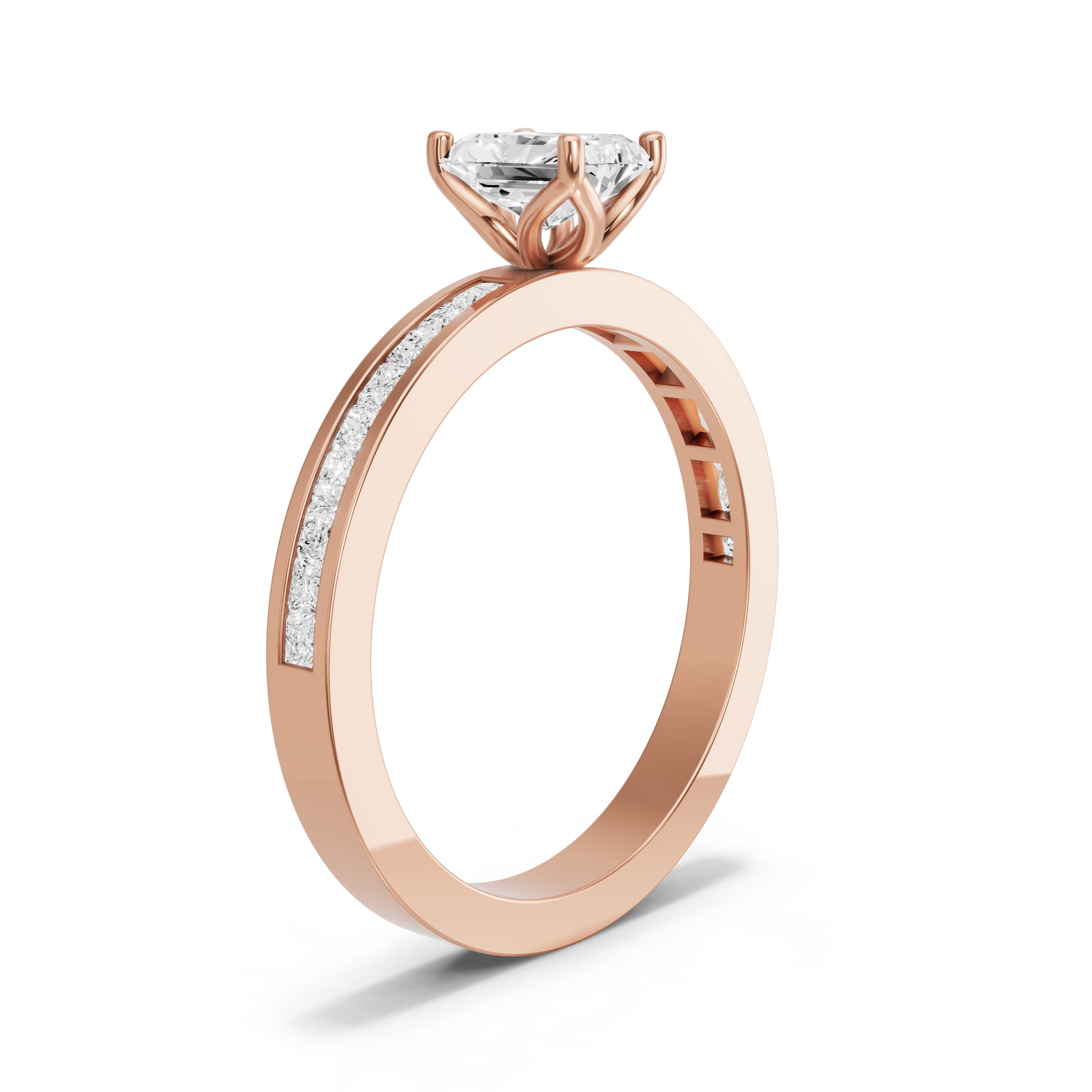 Image for Radiant Tulip Basket Ring with Channel band