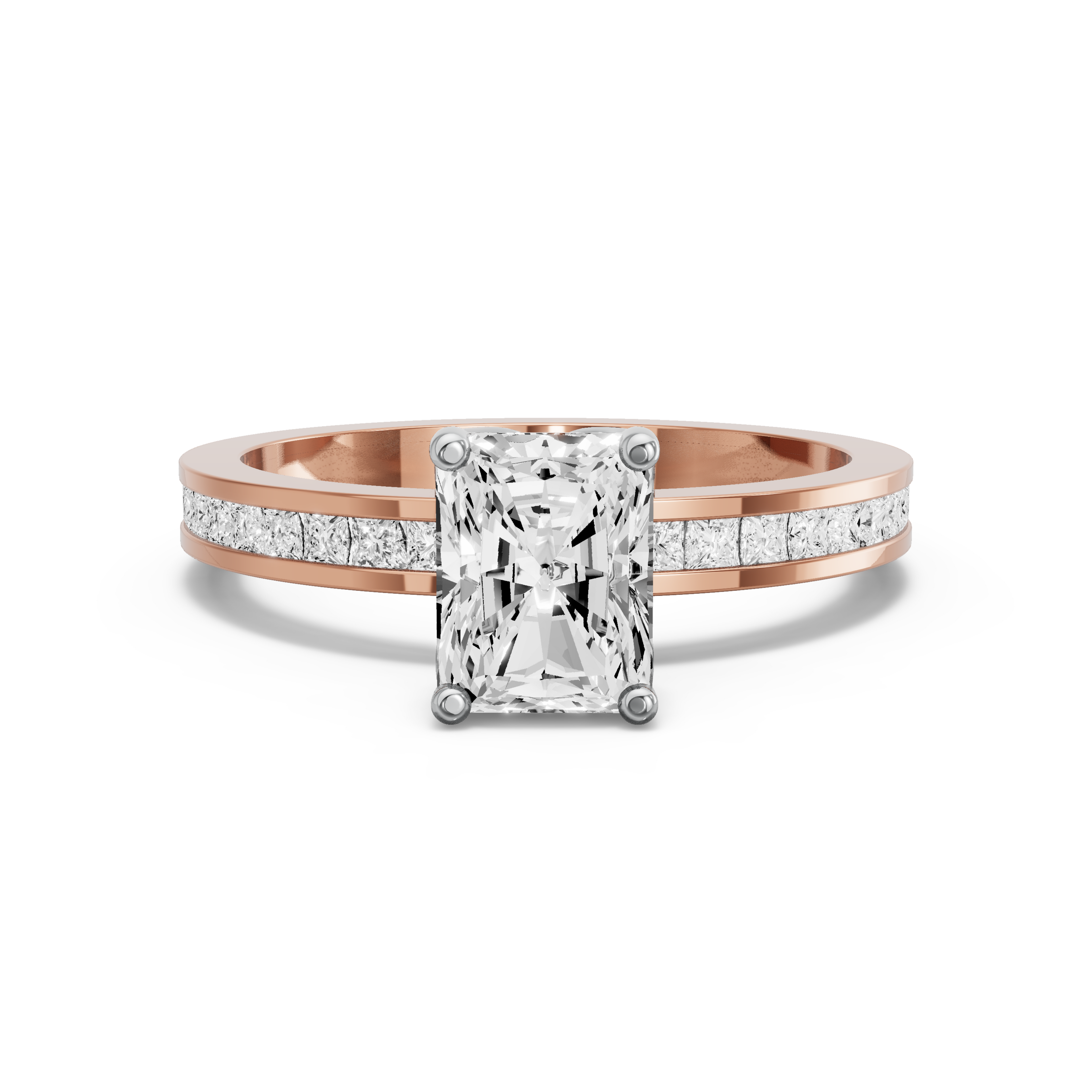 Image for Radiant Tulip Basket Ring with Channel band