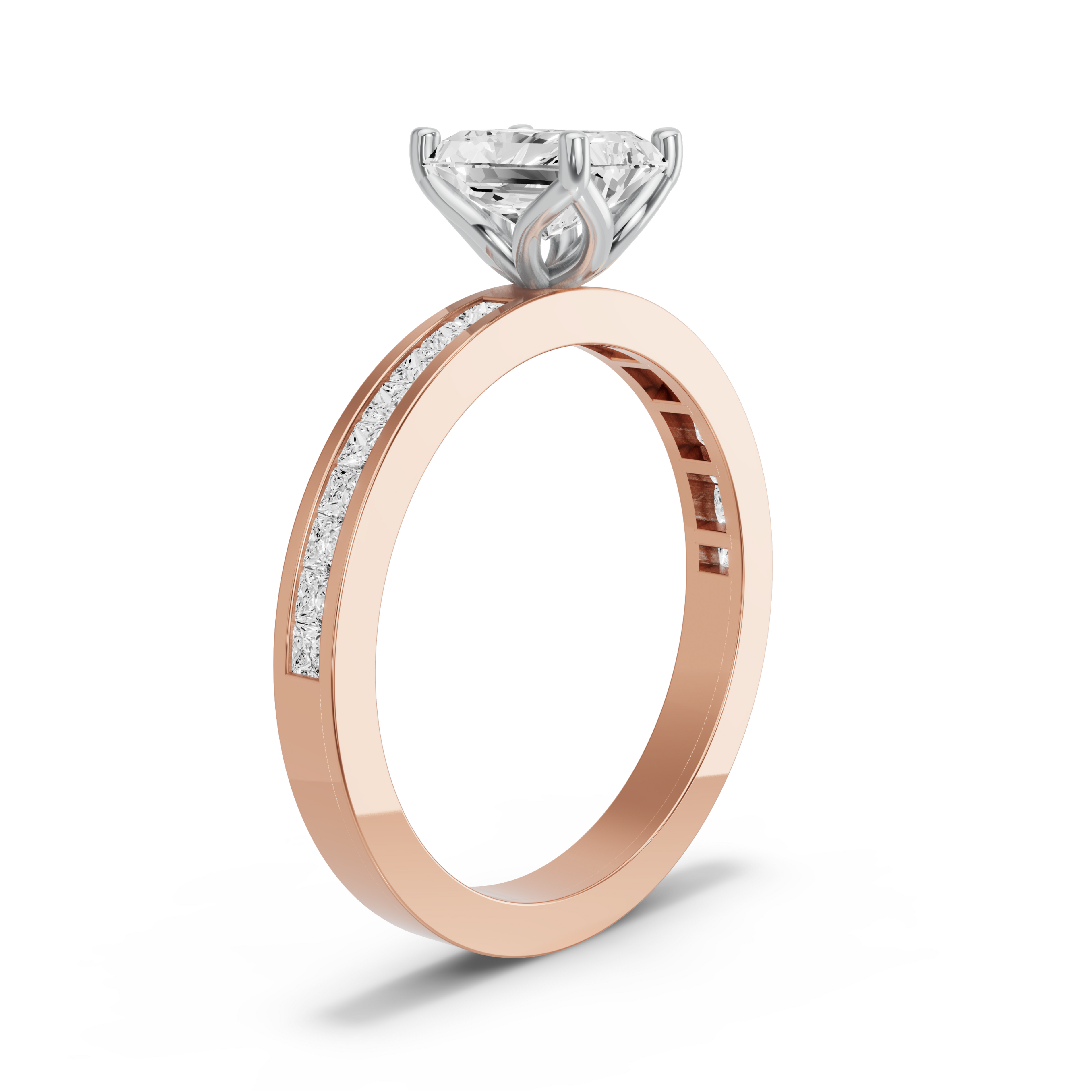 Image for Radiant Tulip Basket Ring with Channel band