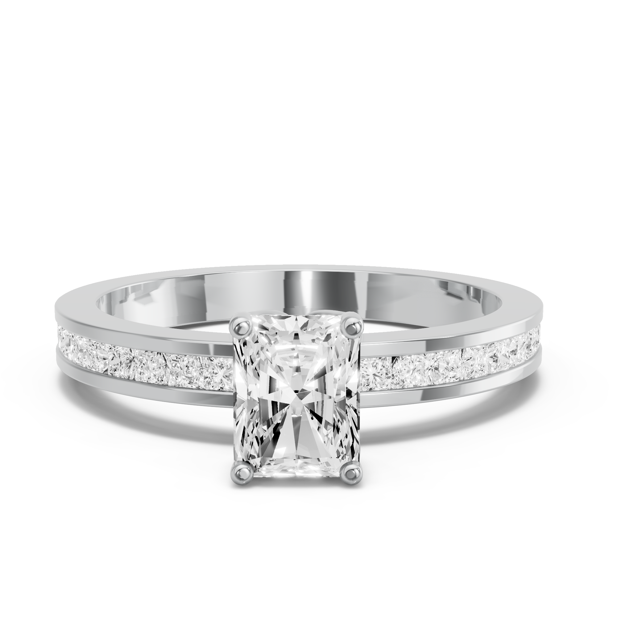 Image for Radiant Tulip Basket Ring with Channel band