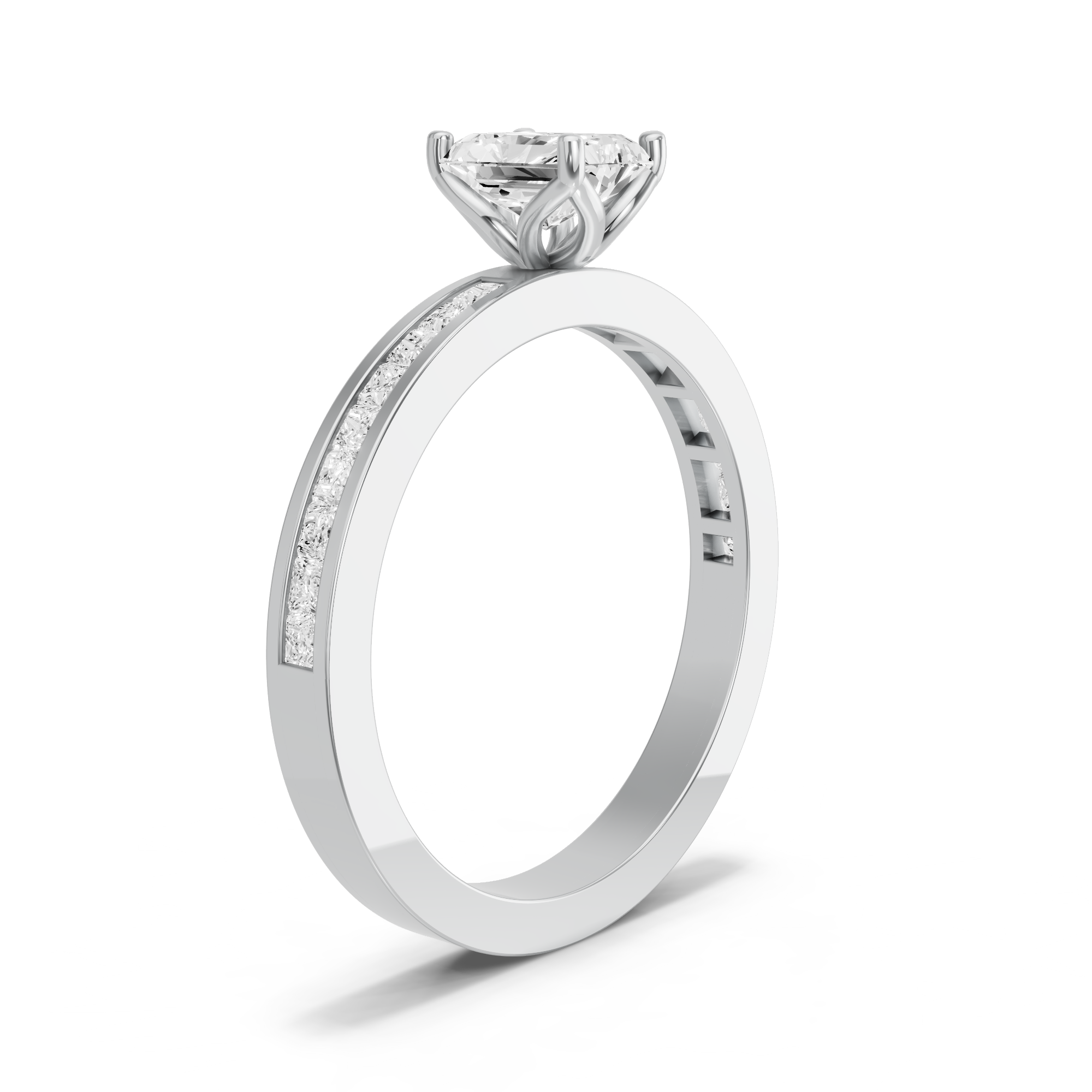 Image for Radiant Tulip Basket Ring with Channel band