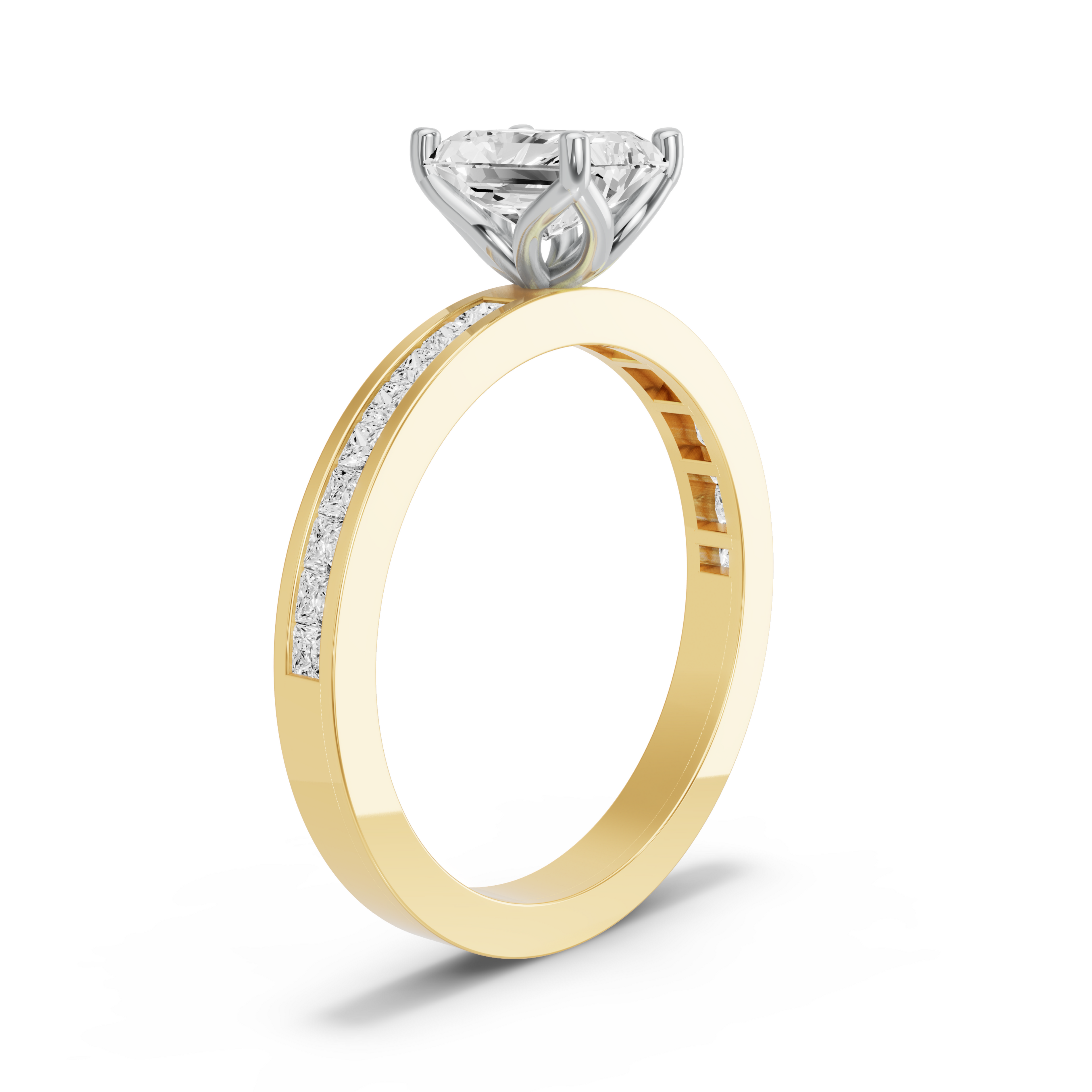 Image for Radiant Tulip Basket Ring with Channel band