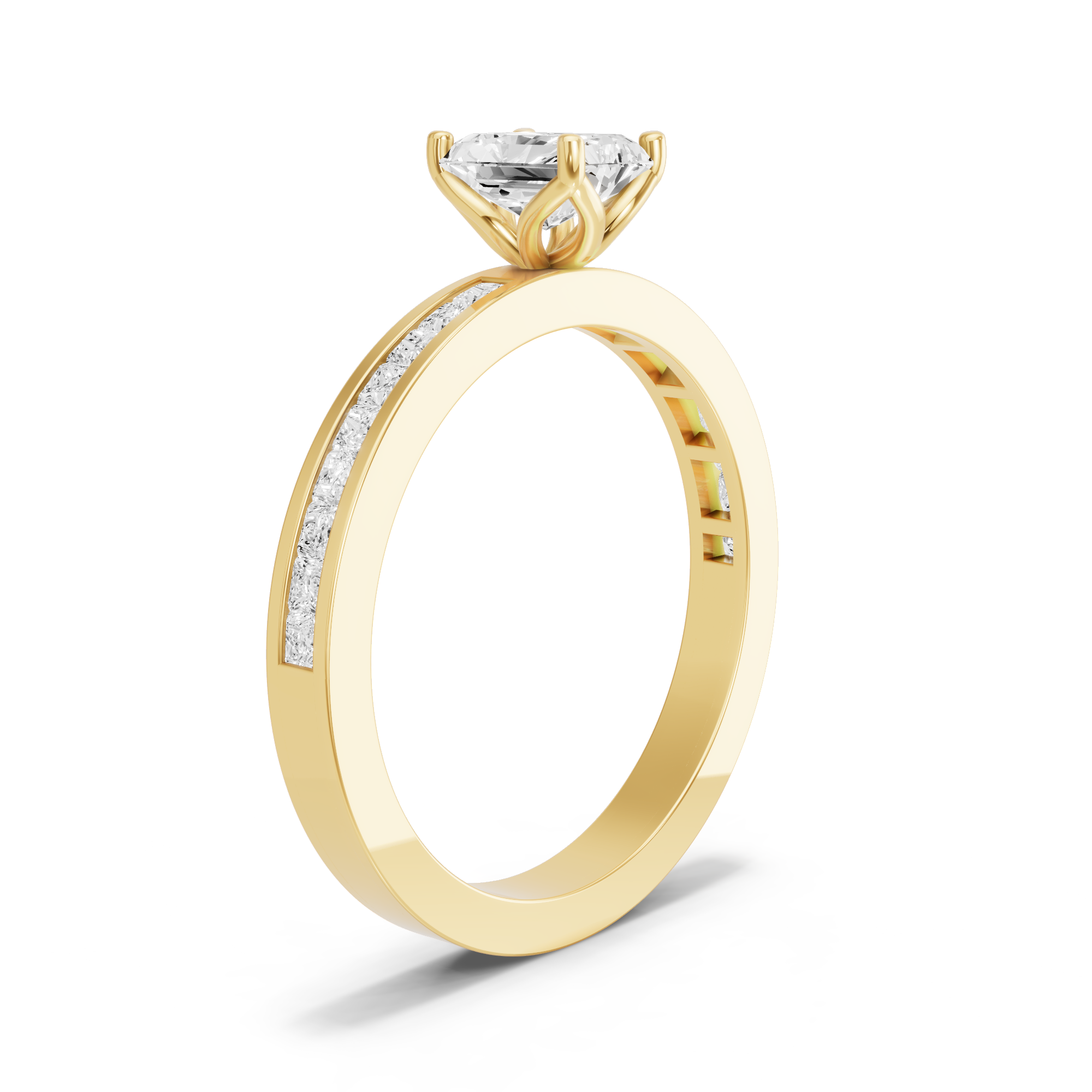 Image for Radiant Tulip Basket Ring with Channel band
