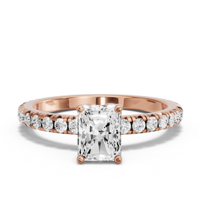 Image for Radiant Tulip Basket Ring with French Pave band