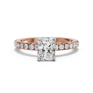 Image for Radiant Tulip Basket Ring with French Pave band