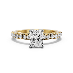 Image for Radiant Tulip Basket Ring with French Pave band