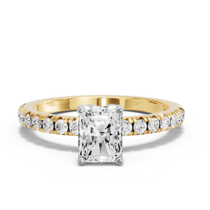 Image for Radiant Tulip Basket Ring with French Pave band