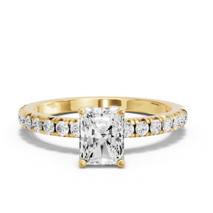 Image for Radiant Tulip Basket Ring with French Pave band