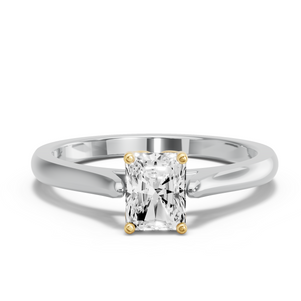 Image for Radiant Tulip Basket Ring with Knife Edge Cathedral band