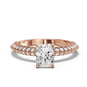 Image for Radiant Tulip Basket Ring with Knife Edge Pave band