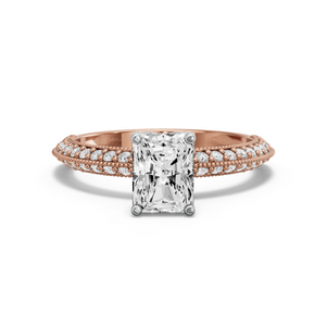 Image for Radiant Tulip Basket Ring with Knife Edge Pave band