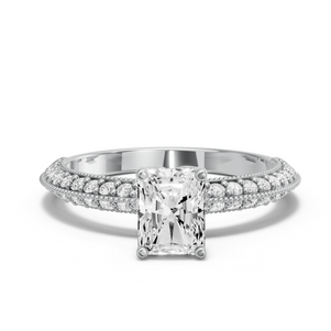 Image for Radiant Tulip Basket Ring with Knife Edge Pave band