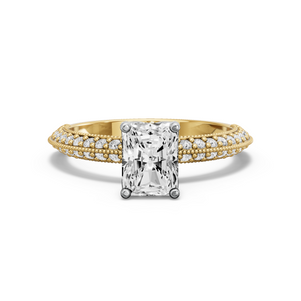 Image for Radiant Tulip Basket Ring with Knife Edge Pave band